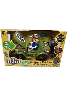 M&M's Military Veh USA Jeep Candy Dispenser w/ Sound & Lights. Unopened M&M's